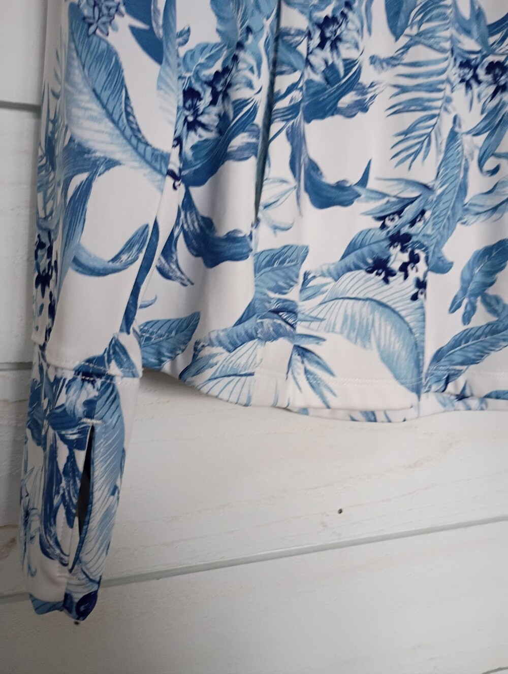 Tommy Bahama Golf Blue White Tropical Print 3/4 Jacket longsleeved floral - XL - Picture 5 of 8